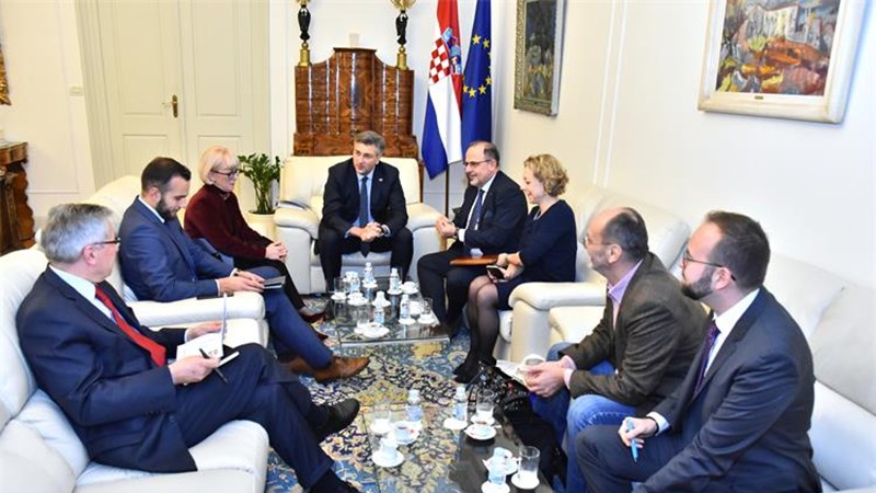 Plenković s predsjednikom EGSO-a o hrvatskom predsjedanju Vijećem EU-a i europskom proračunu